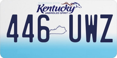 KY license plate 446UWZ
