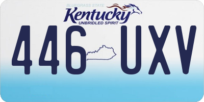 KY license plate 446UXV