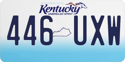KY license plate 446UXW