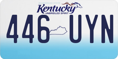 KY license plate 446UYN