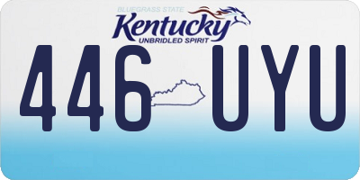 KY license plate 446UYU