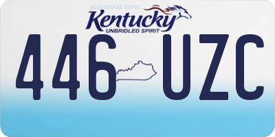 KY license plate 446UZC