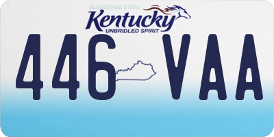 KY license plate 446VAA