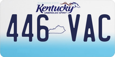 KY license plate 446VAC