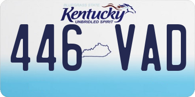 KY license plate 446VAD