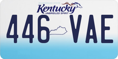 KY license plate 446VAE
