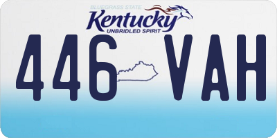 KY license plate 446VAH