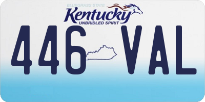 KY license plate 446VAL