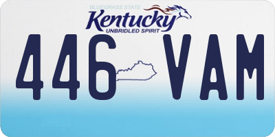 KY license plate 446VAM