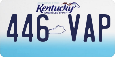 KY license plate 446VAP