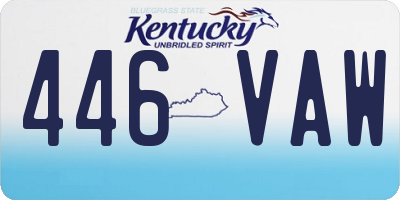KY license plate 446VAW