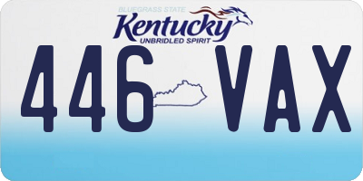 KY license plate 446VAX