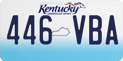 KY license plate 446VBA