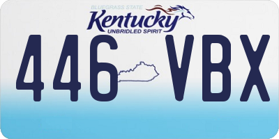 KY license plate 446VBX