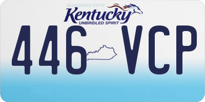 KY license plate 446VCP