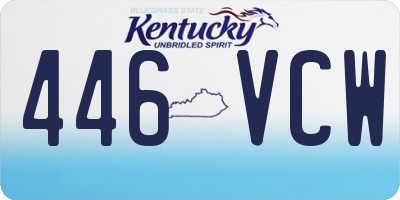 KY license plate 446VCW