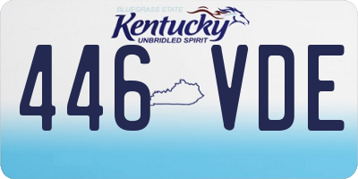 KY license plate 446VDE