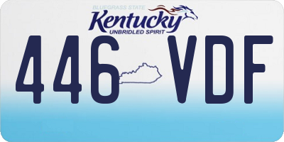 KY license plate 446VDF