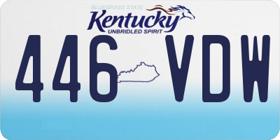 KY license plate 446VDW