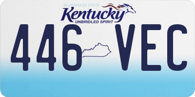 KY license plate 446VEC