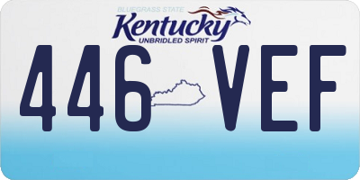 KY license plate 446VEF