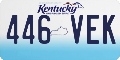 KY license plate 446VEK