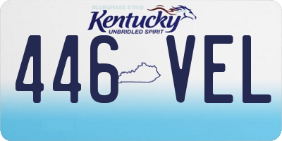 KY license plate 446VEL