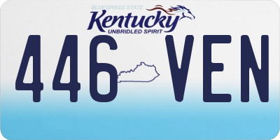 KY license plate 446VEN