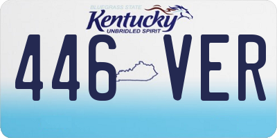 KY license plate 446VER