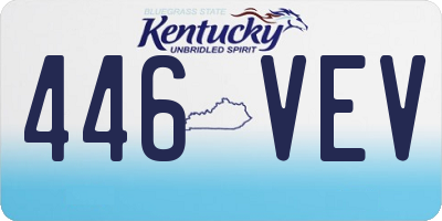KY license plate 446VEV