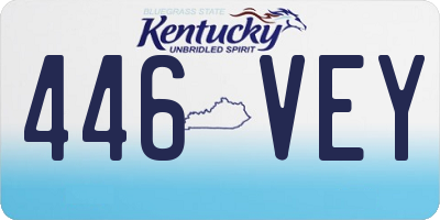 KY license plate 446VEY
