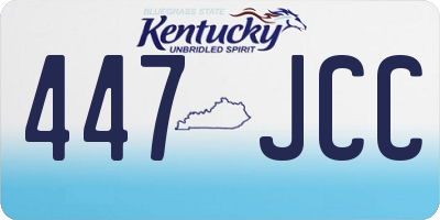 KY license plate 447JCC