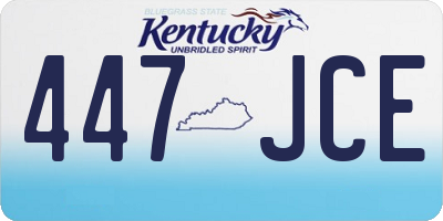 KY license plate 447JCE