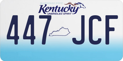 KY license plate 447JCF