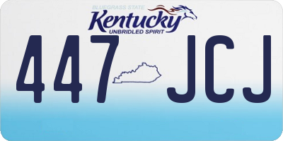 KY license plate 447JCJ