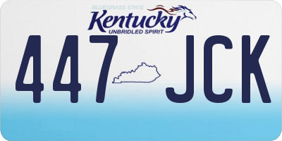 KY license plate 447JCK