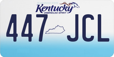 KY license plate 447JCL