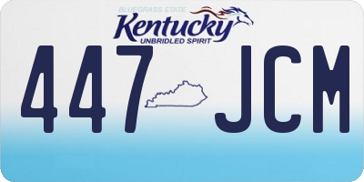 KY license plate 447JCM