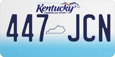 KY license plate 447JCN