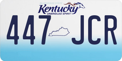 KY license plate 447JCR