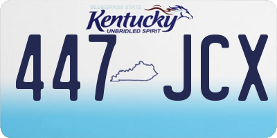 KY license plate 447JCX