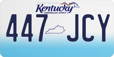 KY license plate 447JCY