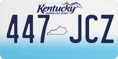 KY license plate 447JCZ
