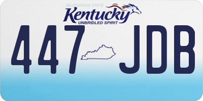 KY license plate 447JDB