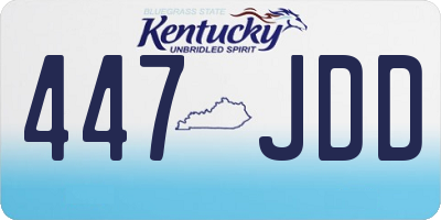 KY license plate 447JDD