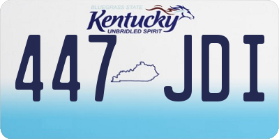 KY license plate 447JDI
