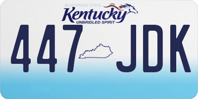 KY license plate 447JDK
