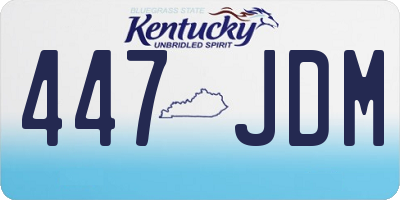 KY license plate 447JDM