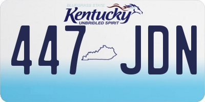 KY license plate 447JDN