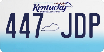 KY license plate 447JDP